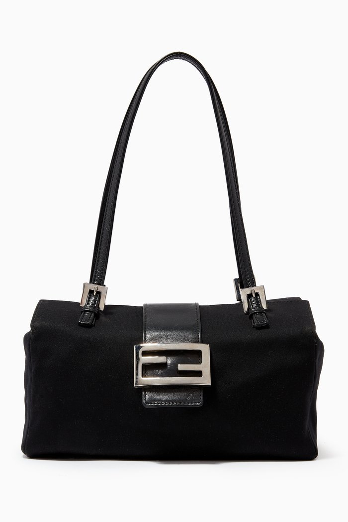 

Mamma Baguette Bag in Canvas, Black