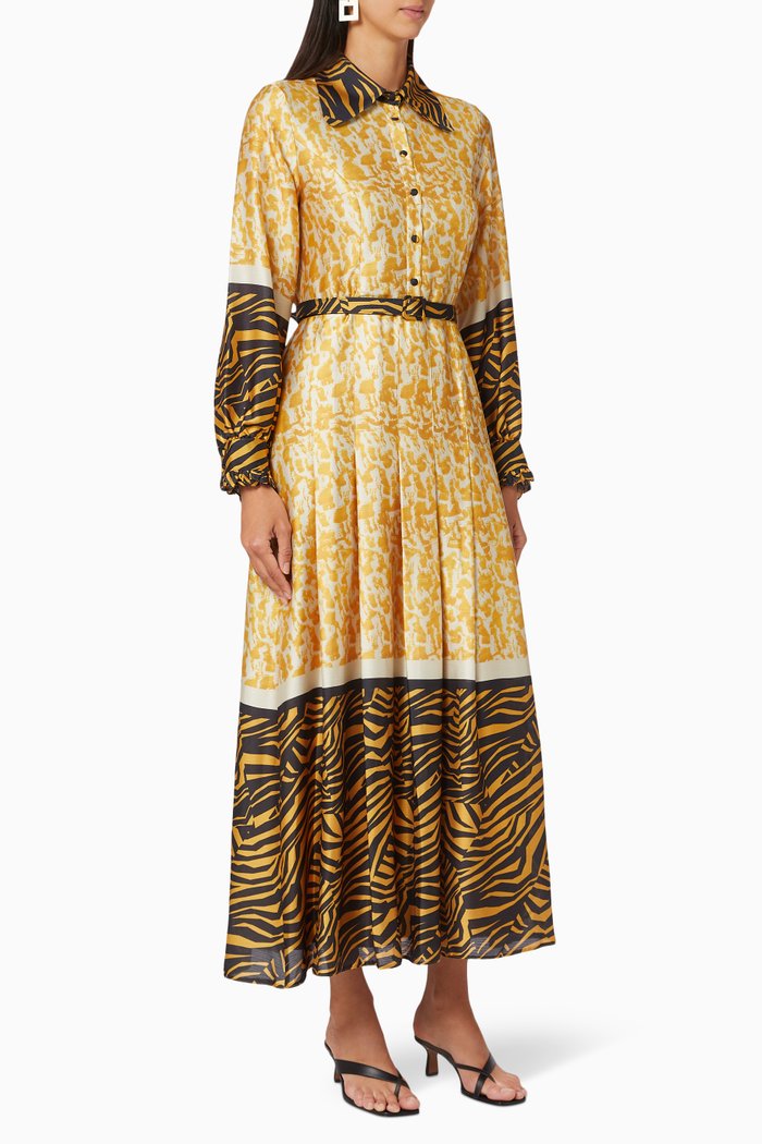 

Zebra Pattern Dress, Yellow