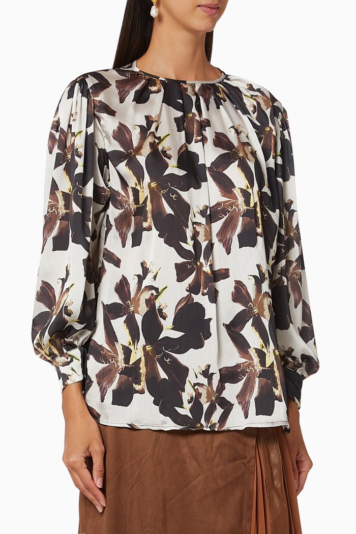 

Pleated Collar Blouse, Multicolour