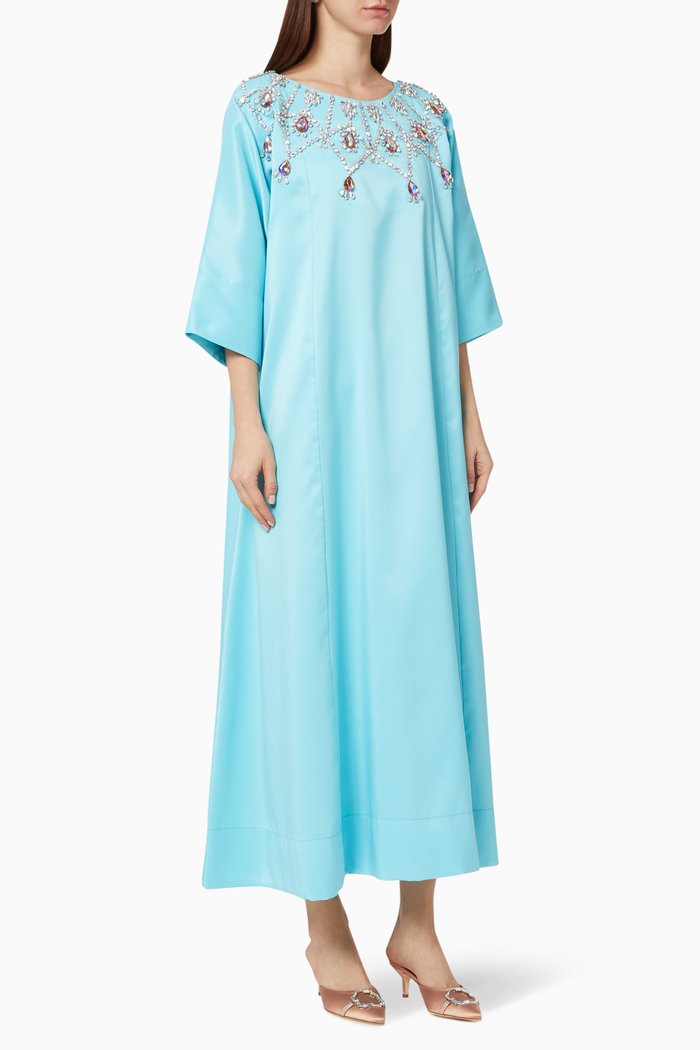 

Hand-embroidered Dress, Blue