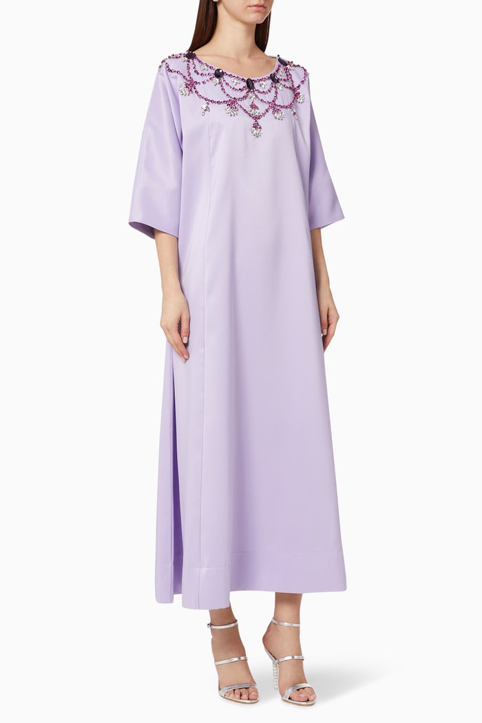 

Hand-embroidered Dress, Purple