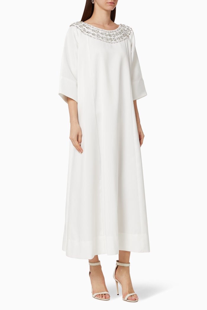 

Hand-embroidered Dress, White