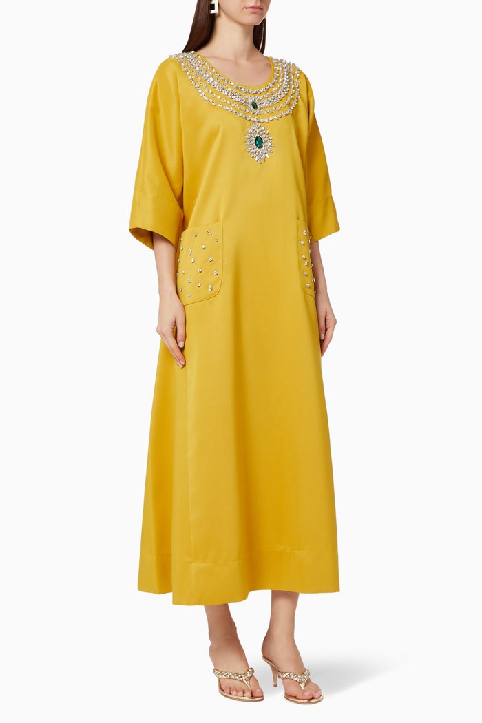 

The Ameera Collection Hand-embroidered Dress, Yellow