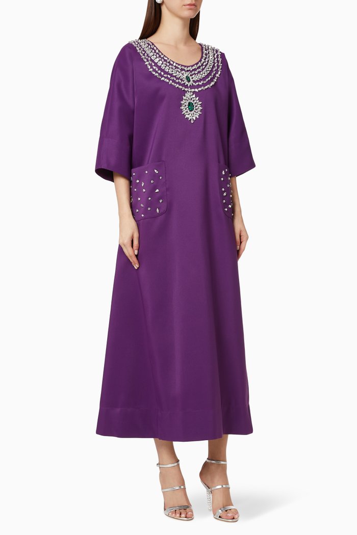 

The Ameera Collection Hand-embroidered Dress, Purple
