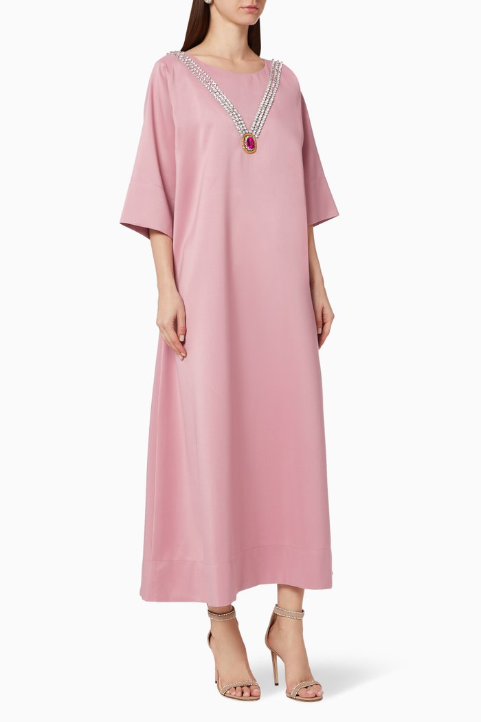 

Hand-Embroidered Dress, Pink
