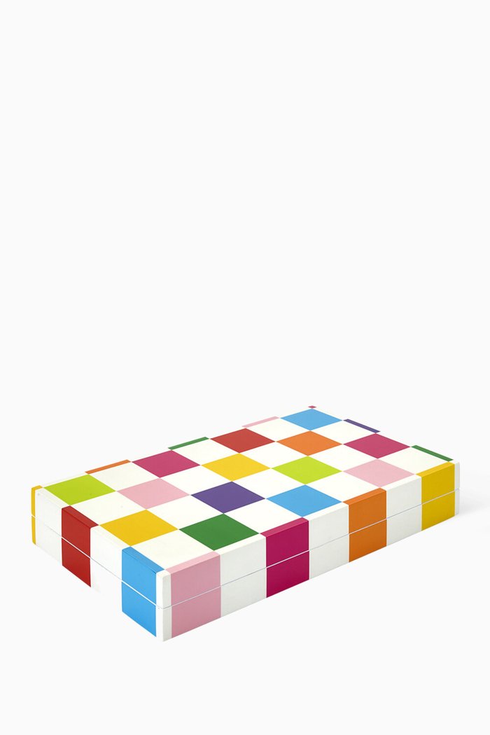 

Rainbow Checkerboard Backgammon Set, Multicolour