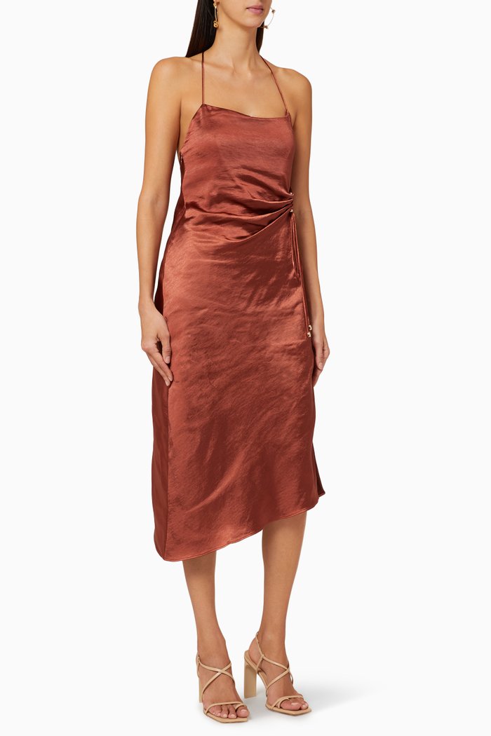 

Aura Midi Dress, Brown