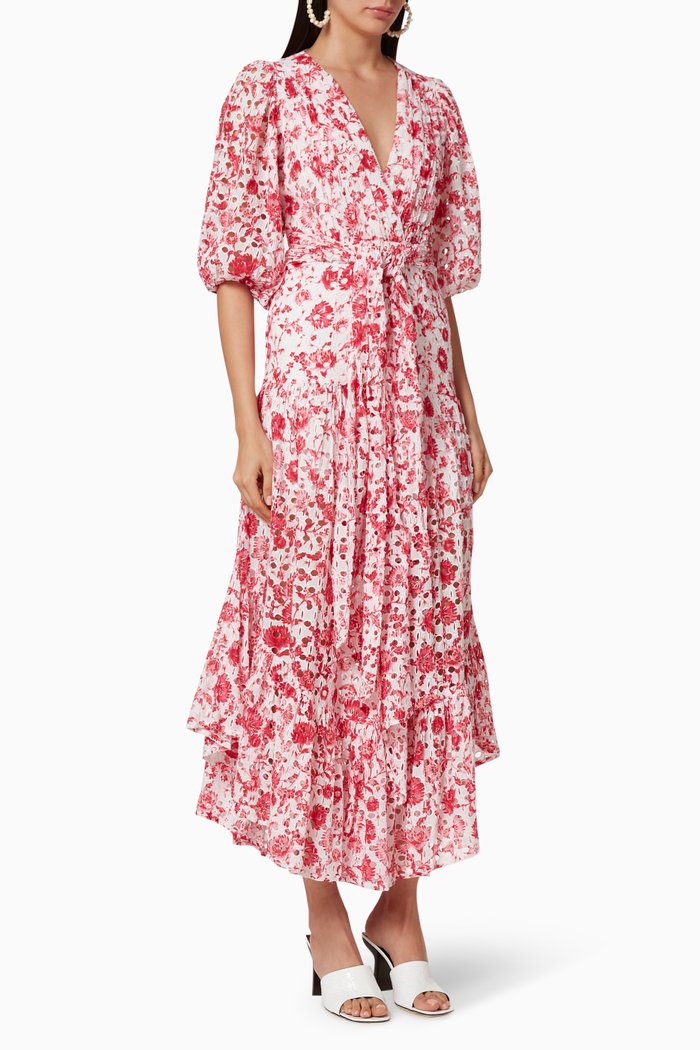Charlotte Printed Cotton Dress, Multicolour