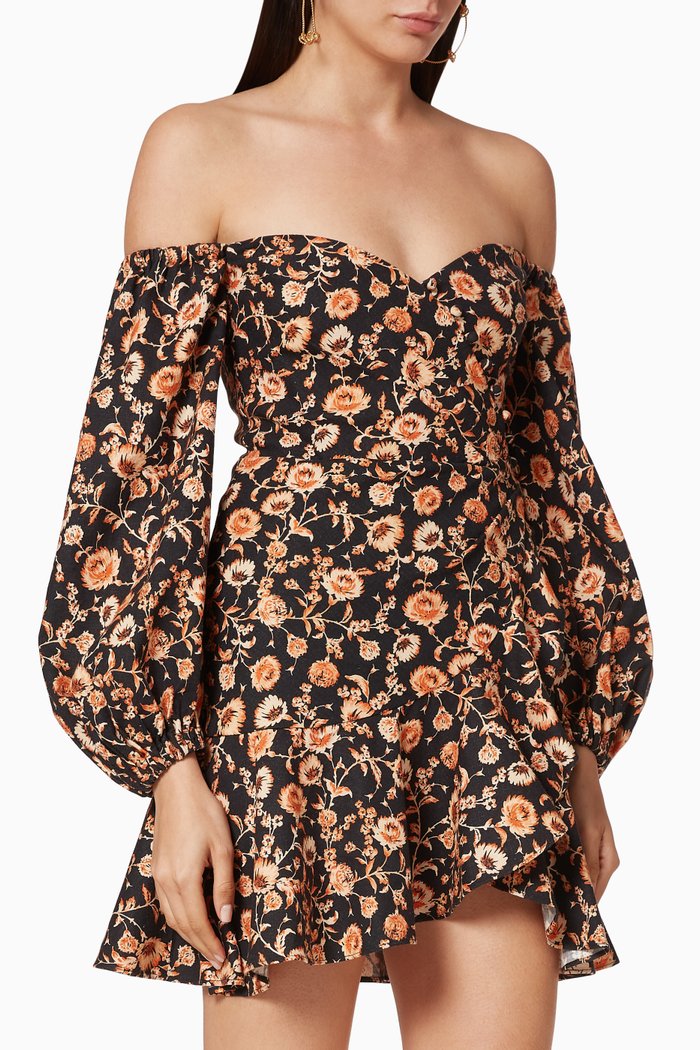

Jasmine Floral Linen Dress, Multicolour