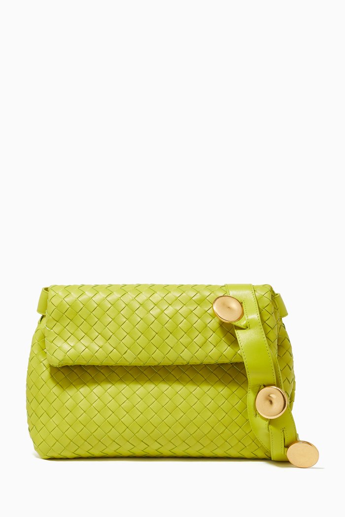 

Small BV Fold Bag in Intrecciato Nappa, Green