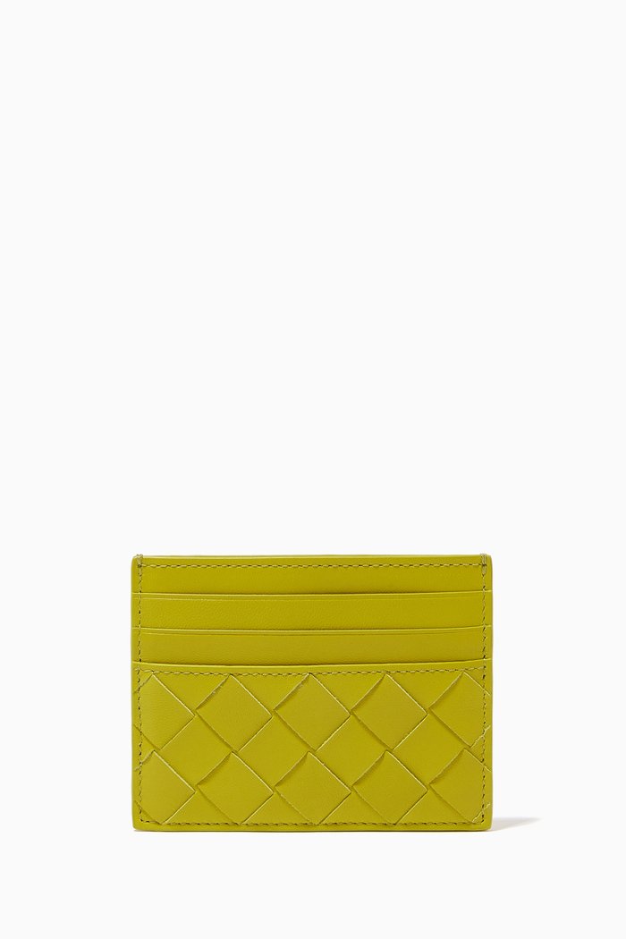 

Card Holder in Kiwi Intrecciato Nappa, Green