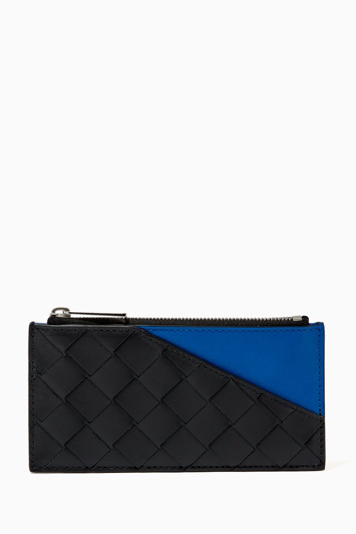 

Card Case in Intrecciato Calfskin, Black