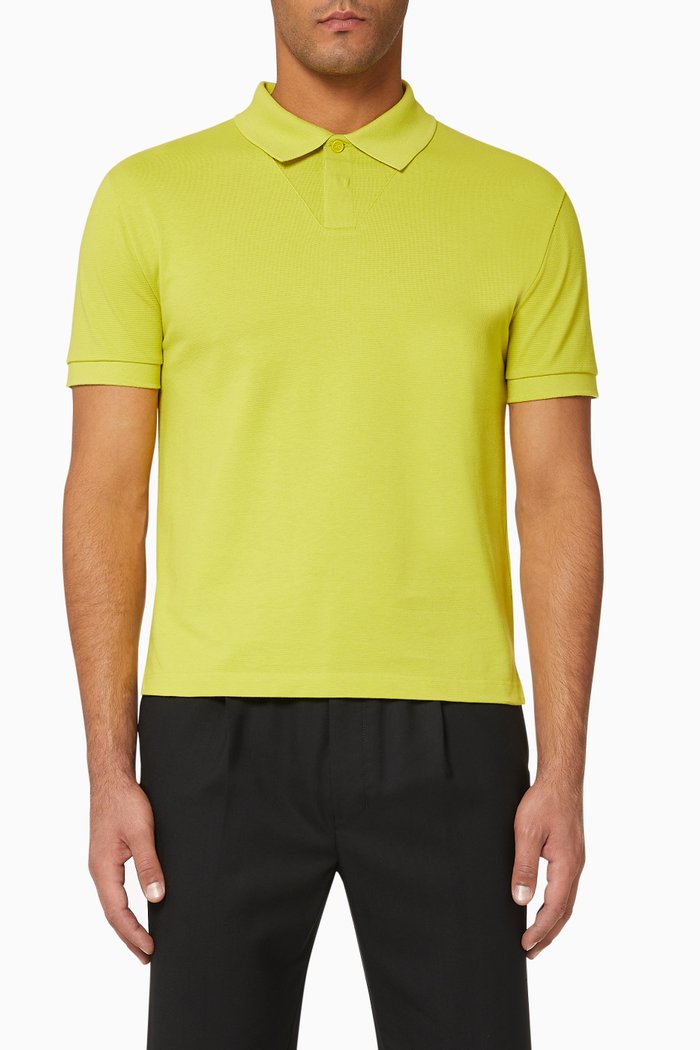 

Cotton Piqué Jersey Polo T-shirt, Green