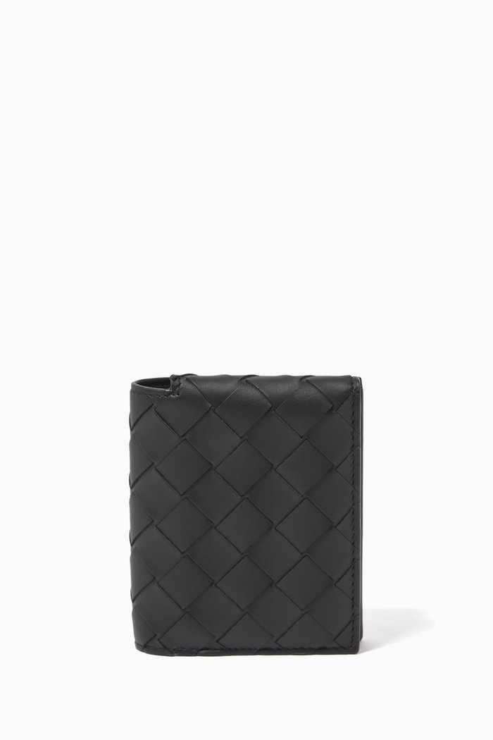 

Wallet in Intrecciato Calfskin, Black