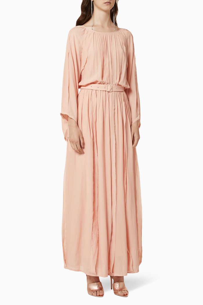 

Gathered Maxi Dress, Orange