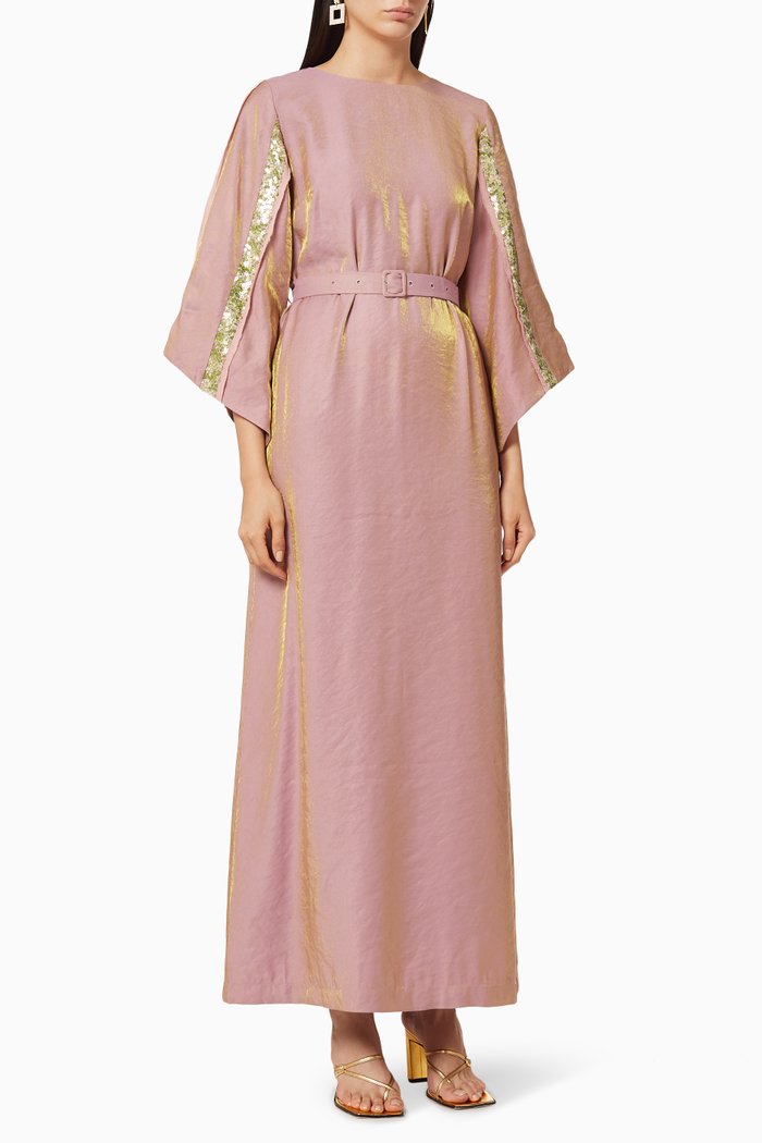 

Contrasting Sequins Dress, Purple