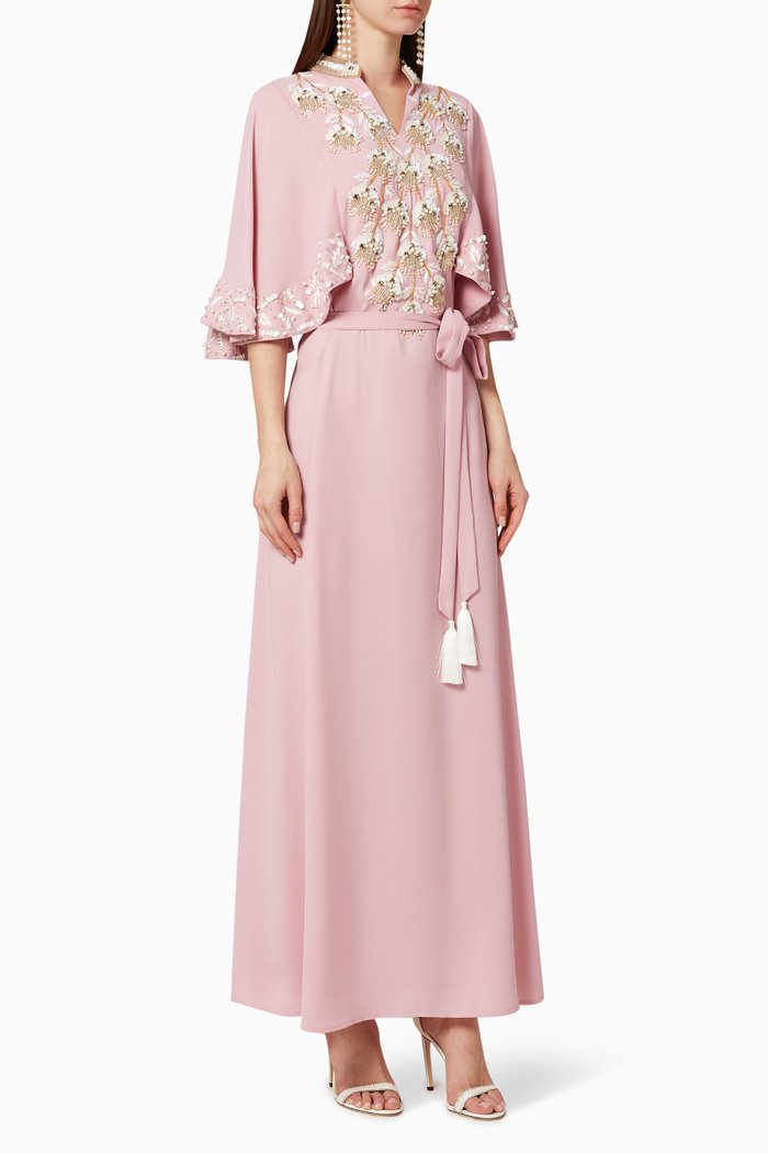 

Bead Embellished Kaftan, Pink