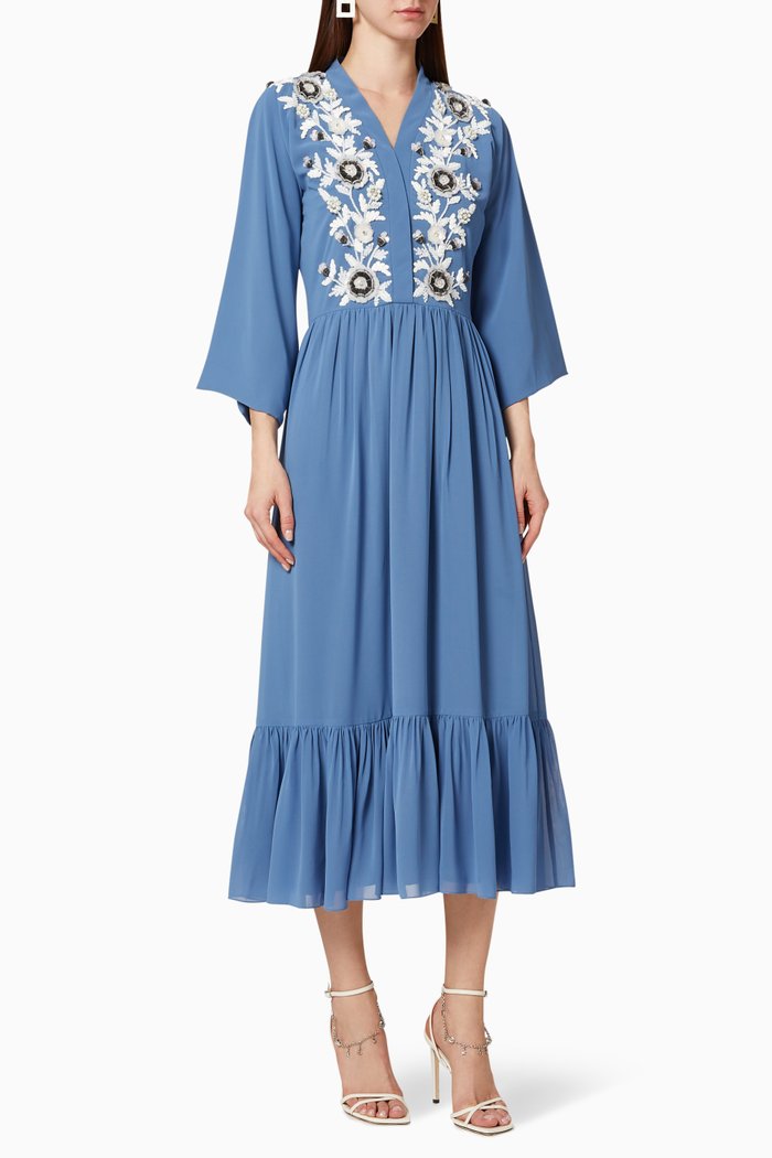 Sequin Embellished Dress, Blue