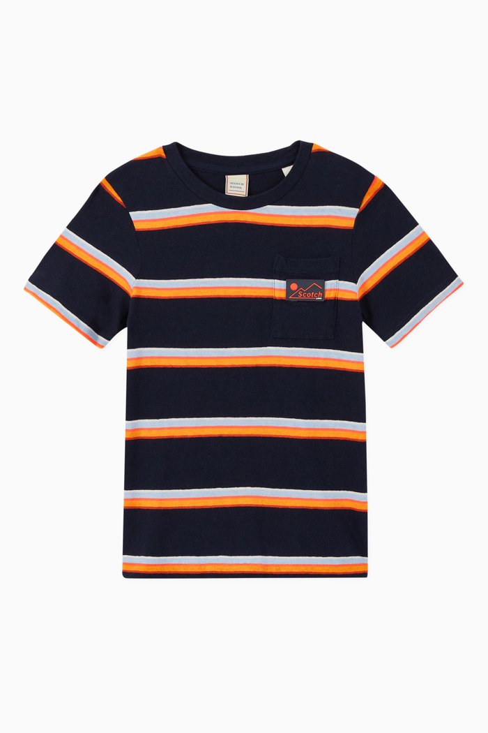 

Striped Cotton T-Shirt, Blue
