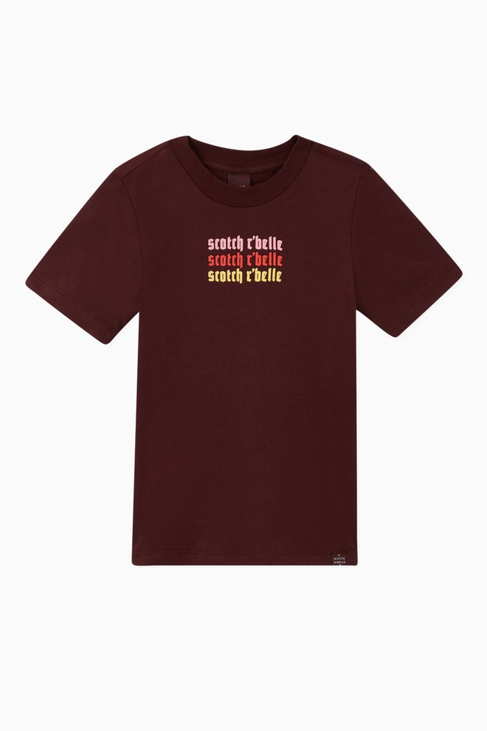 

Logo Print Organic Cotton T-Shirt, Burgundy