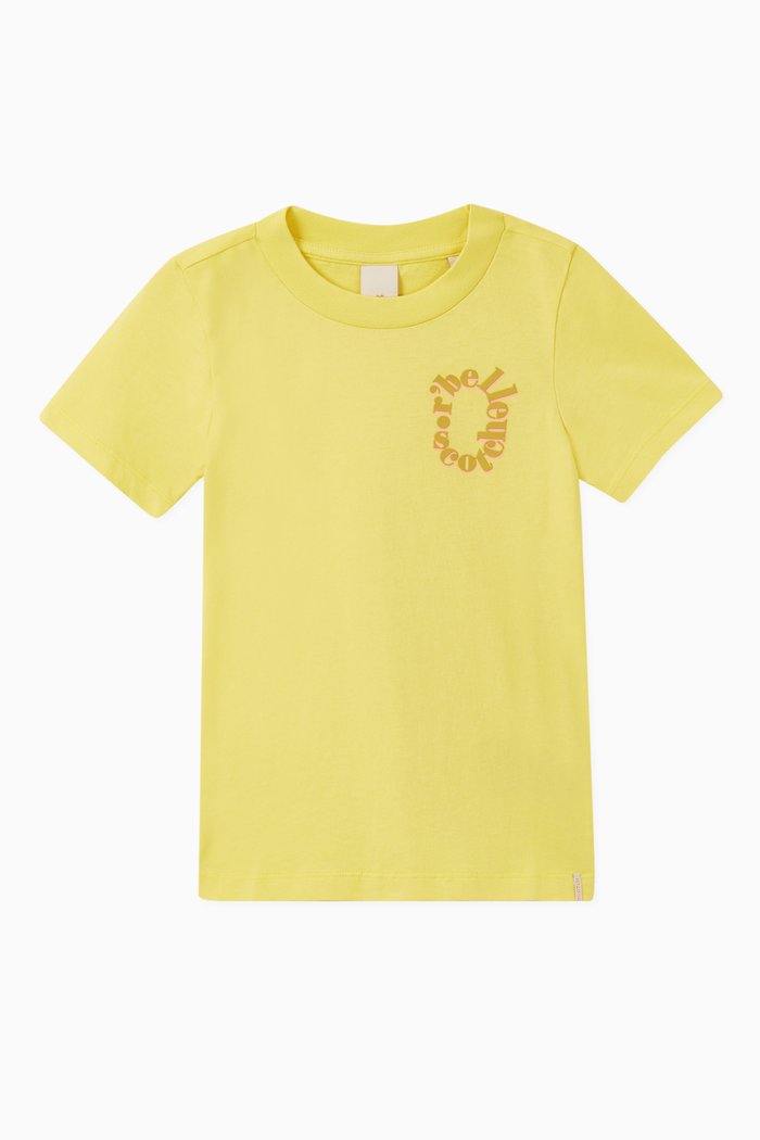 

Text Print Organic Cotton T-Shirt, Yellow