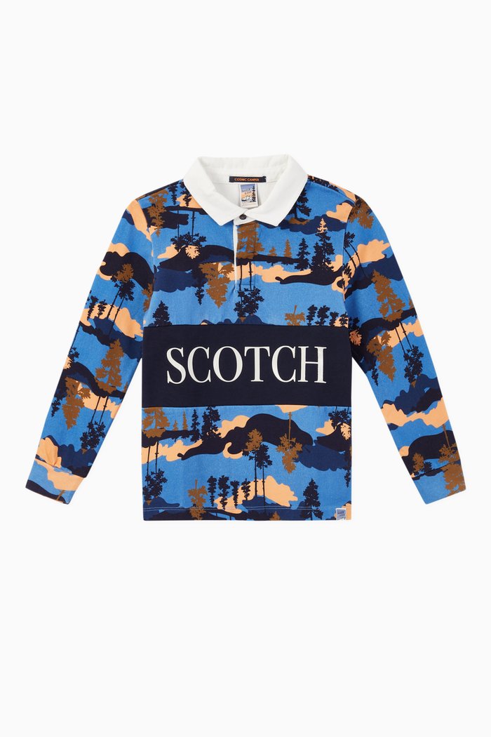 

Polo Collar Rugby Shirt, Blue