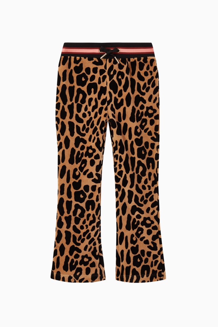 

Velvet Leopard Print Flared Pants, Multicolour