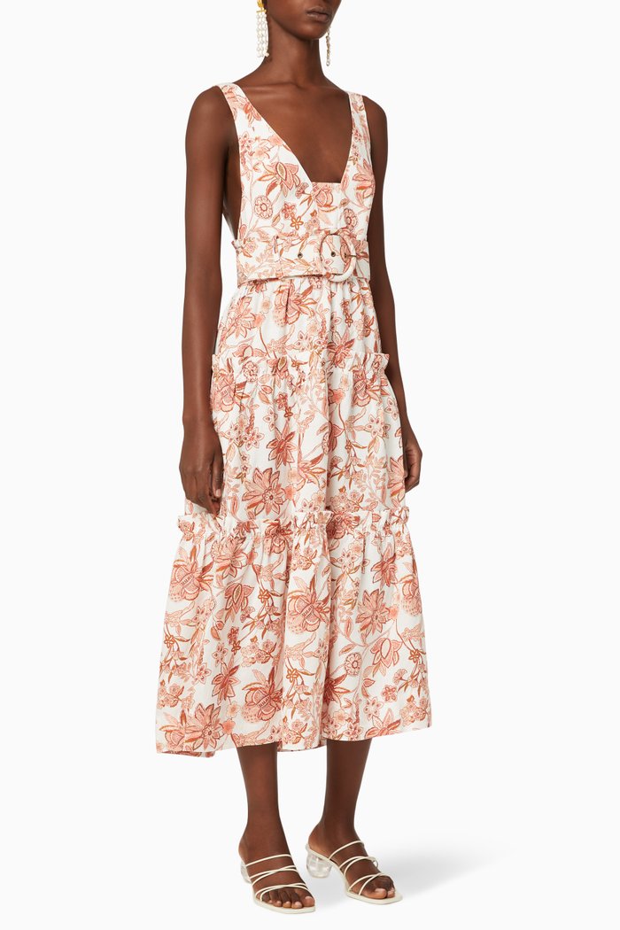 

Carolina Tiered Midi Dress, Multicolour