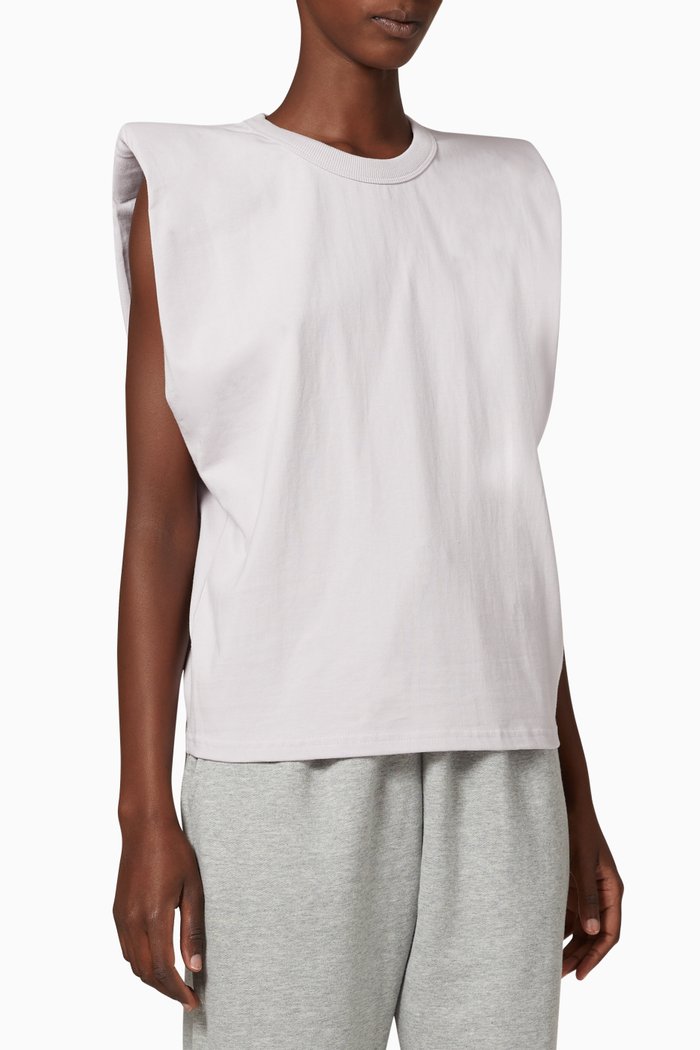 

Eva Padded Shoulder Muscle T-Shirt, Purple