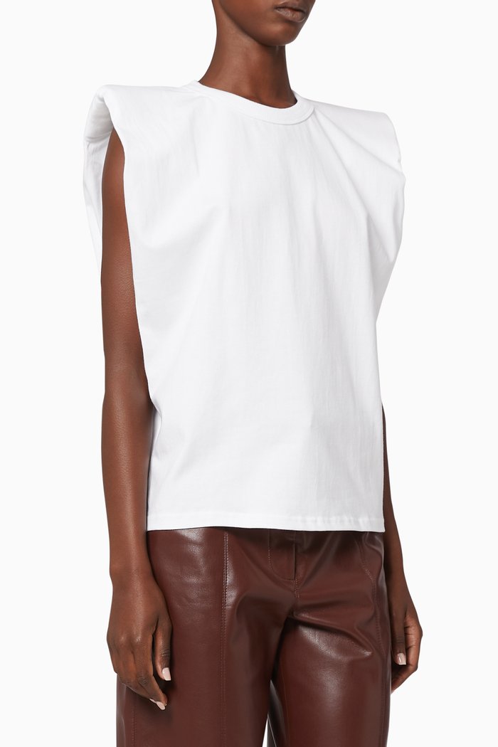 

Eva Padded Shoulder Muscle T-Shirt, White