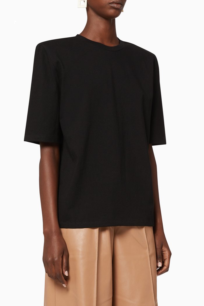 

Carrington Padded Shoulder T-Shirt, Black