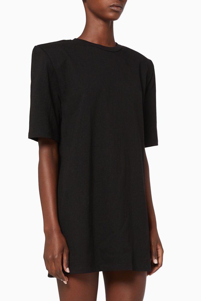 

Sean Padded Shoulder T-Shirt Dress, Black