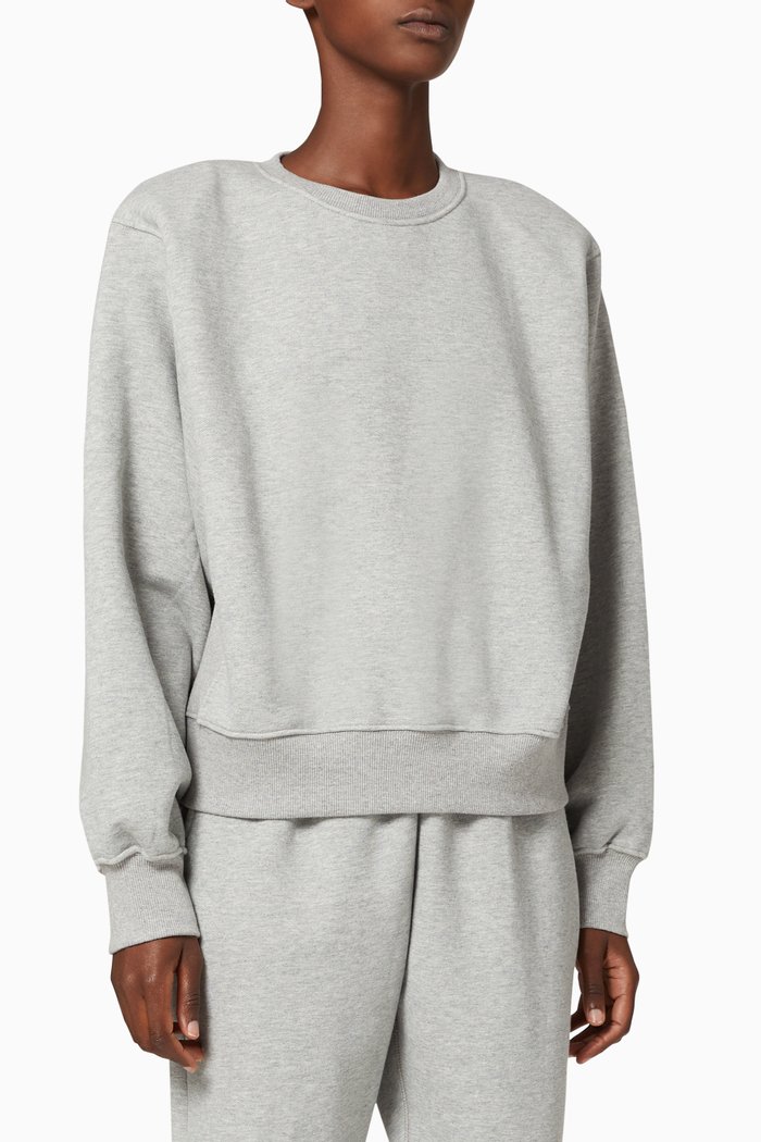 Vanessa Padded Shoulder Sweatshirt, Grey