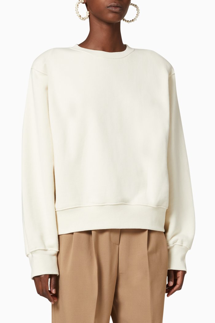 Vanessa Padded Shoulder Sweatshirt, Neutral