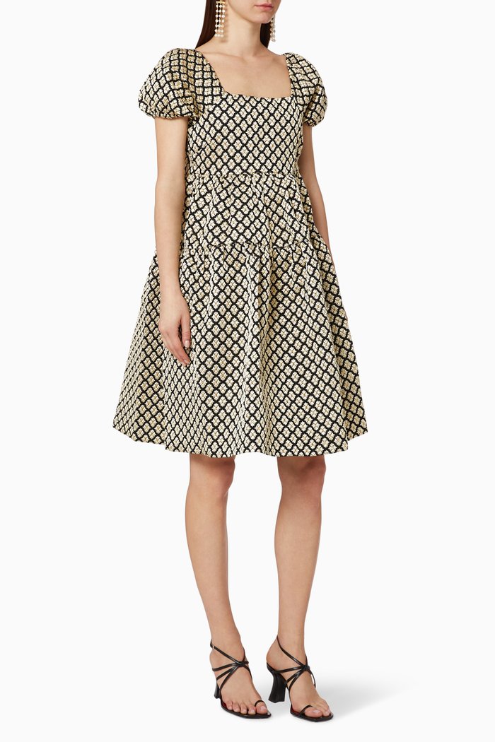

Yasmargit Puff Sleeve Dress, Black