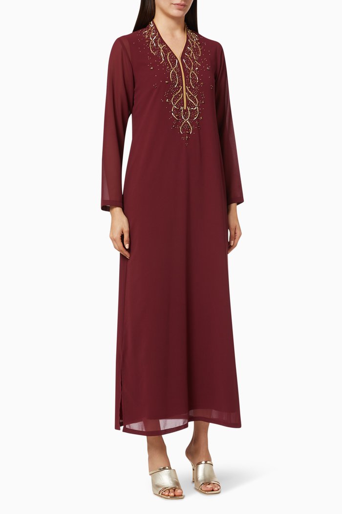 

Cora Straight Maxi Dress, Burgundy