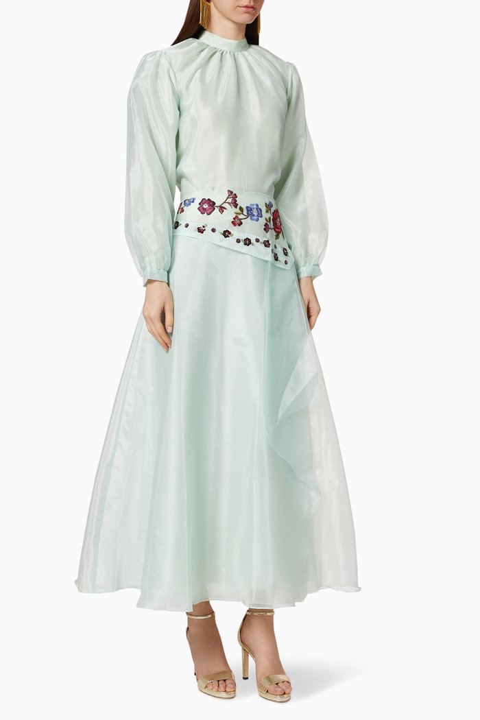 

Thea Embroidered Top & Skirt Set, Green
