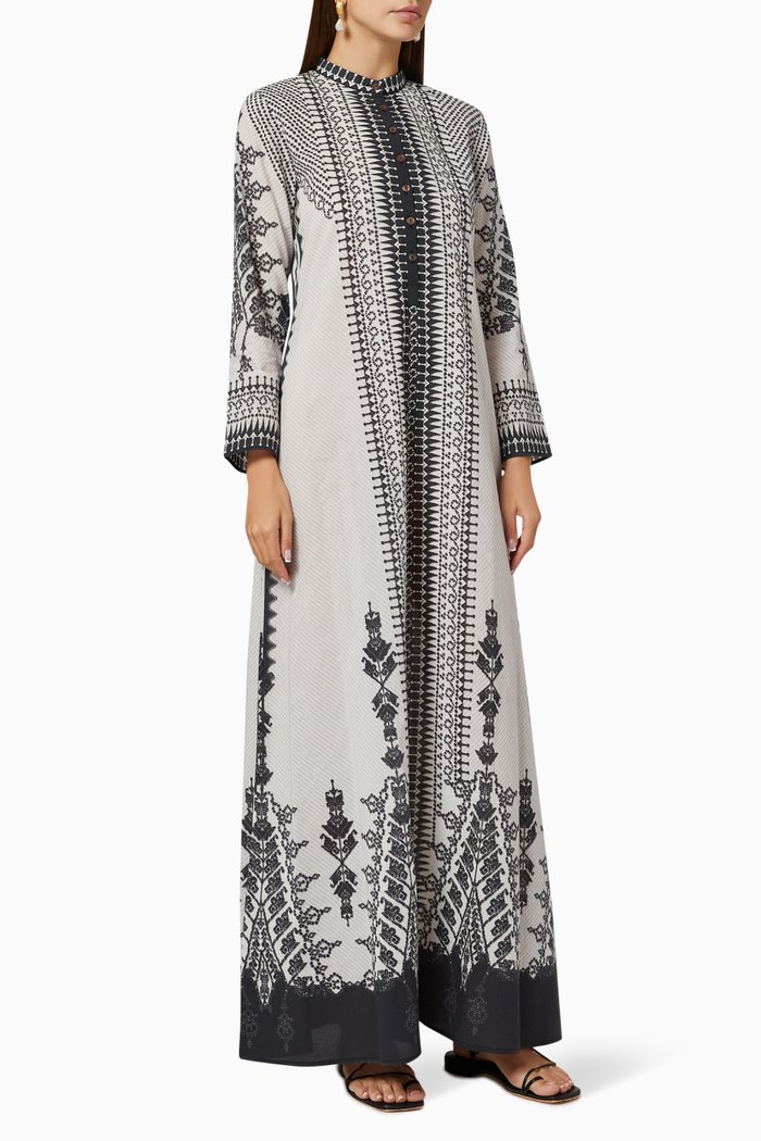 

Kilim Nilofer Silk Maxi Dress, Black
