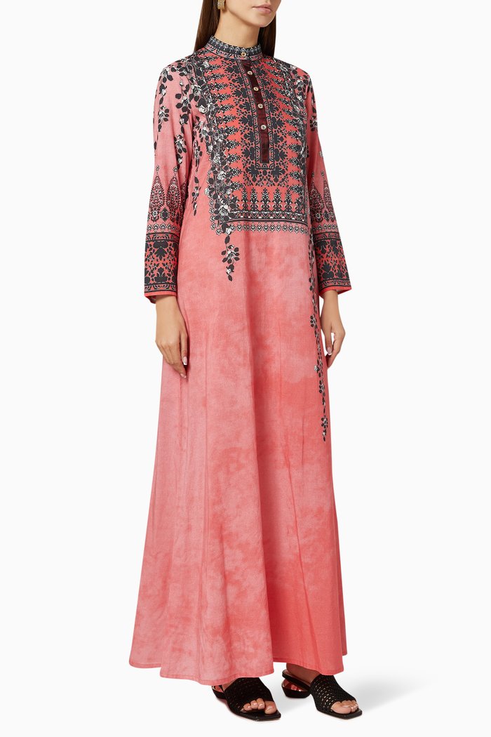 Mandawa Chameli Silk Maxi Dress, Pink
