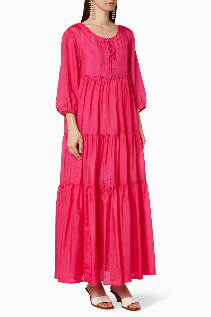 

Evie Silk Maxi Dress, Pink