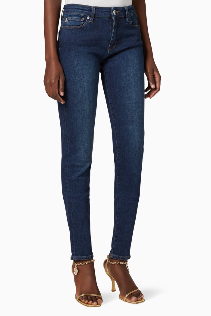 

Sparkling Heart Logo Skinny-Fit Jeans, Blue