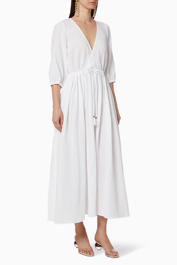 

Alejandra Cotton Maxi Dress, White