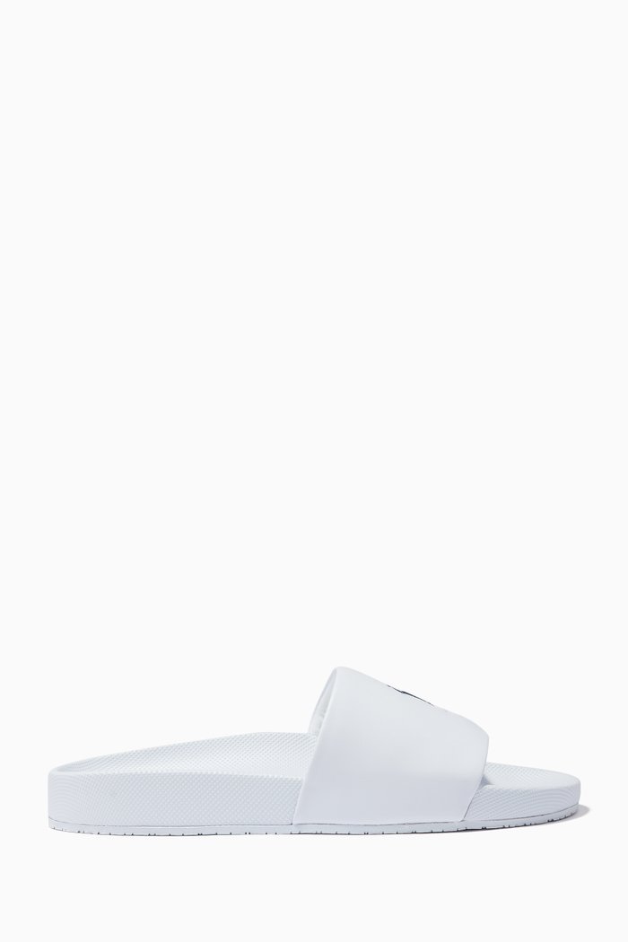 Cayson Pony PU Slides, White
