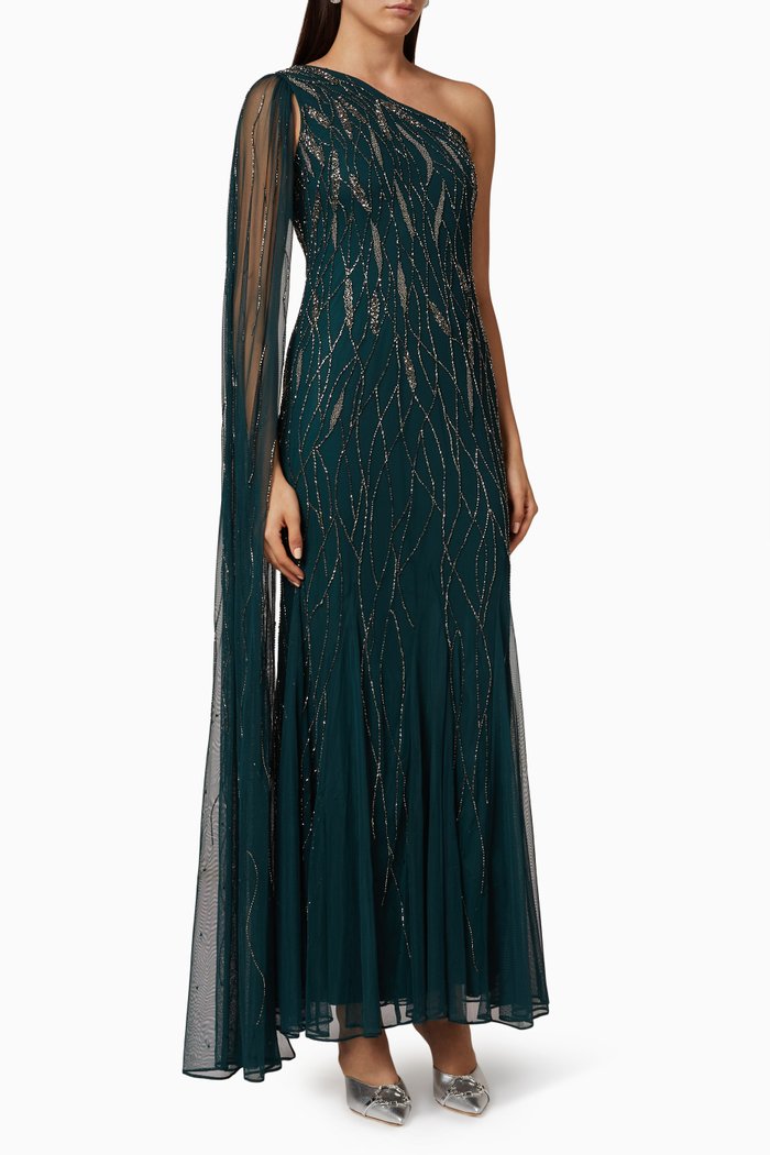 

Mila Bead Embellished Gown, Green