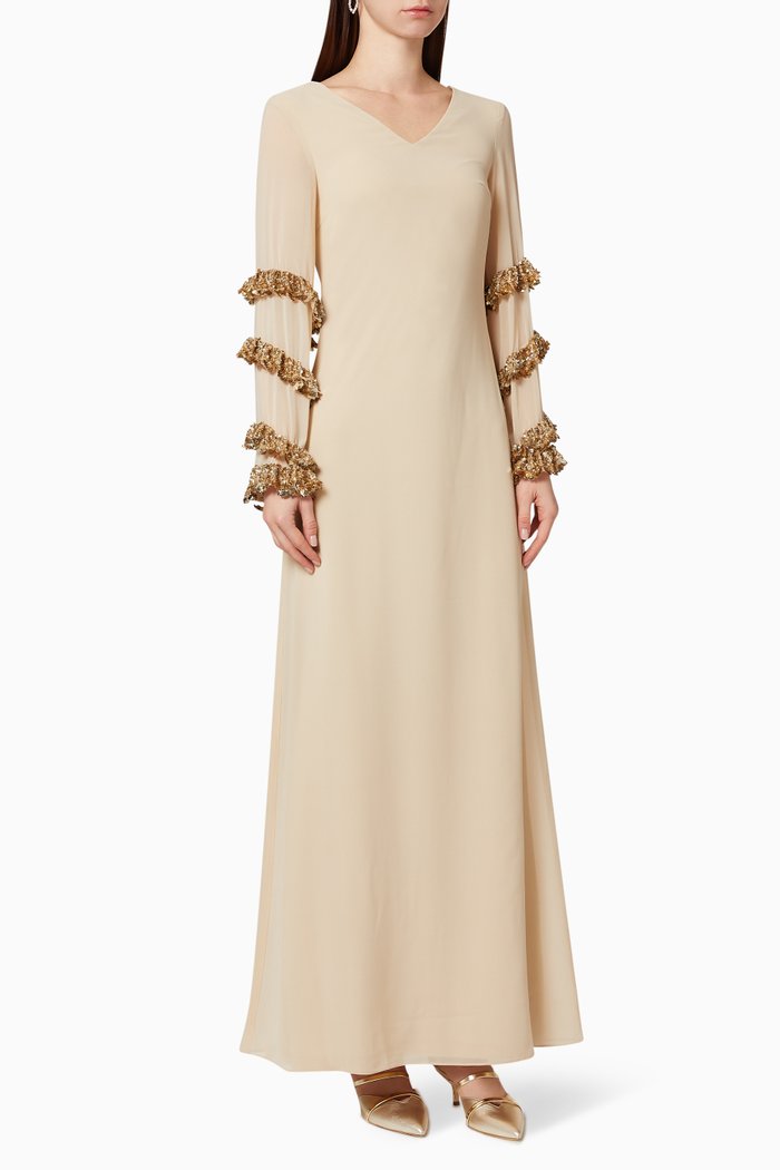 

Sequin Embellished Gown, Gold