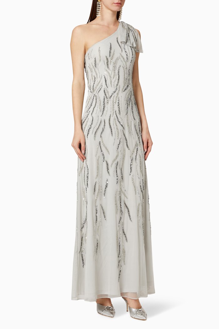 

Bow Embellished Gown, Grey