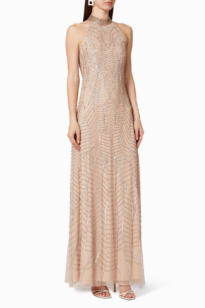 

Embellished Tulle Gown, Neutral