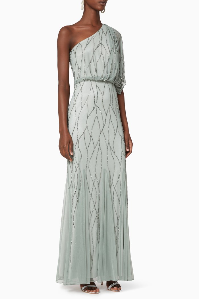 Embellished Tulle Gown, Blue