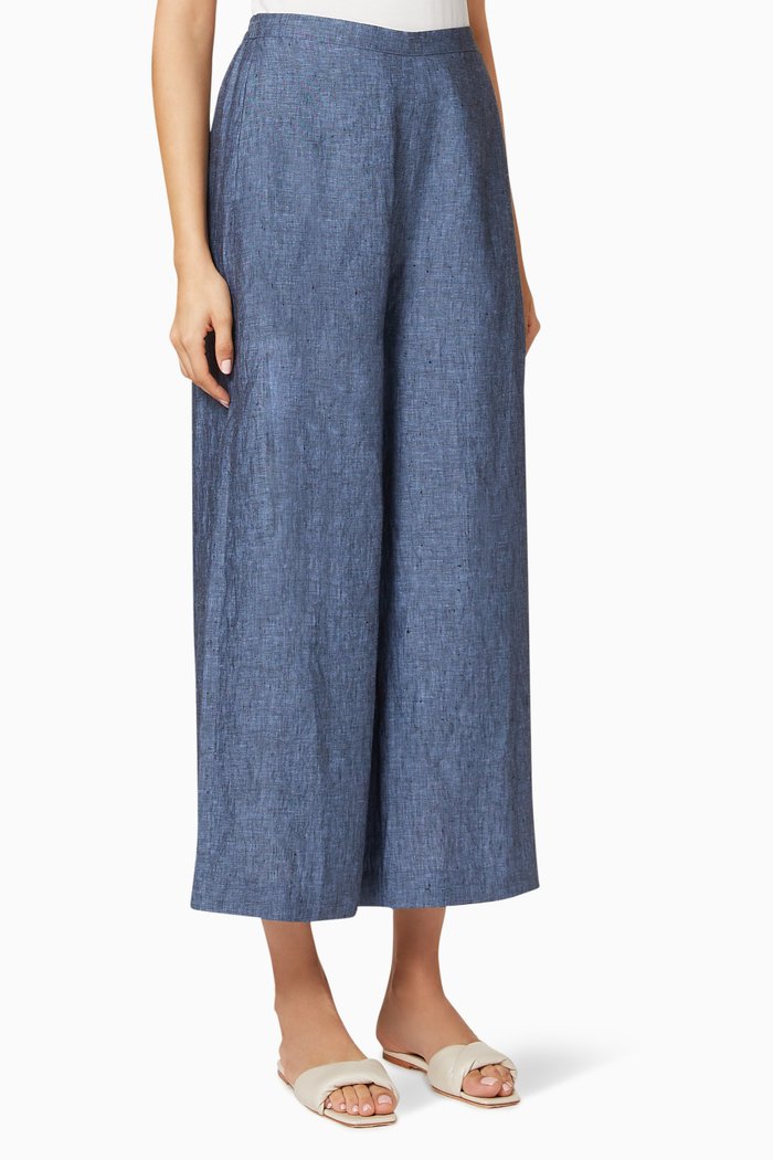 

Kamy Linen Palazzo Pants, Blue