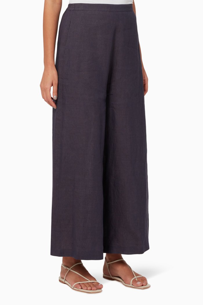 

Kamy Linen Palazzo Pants, Purple